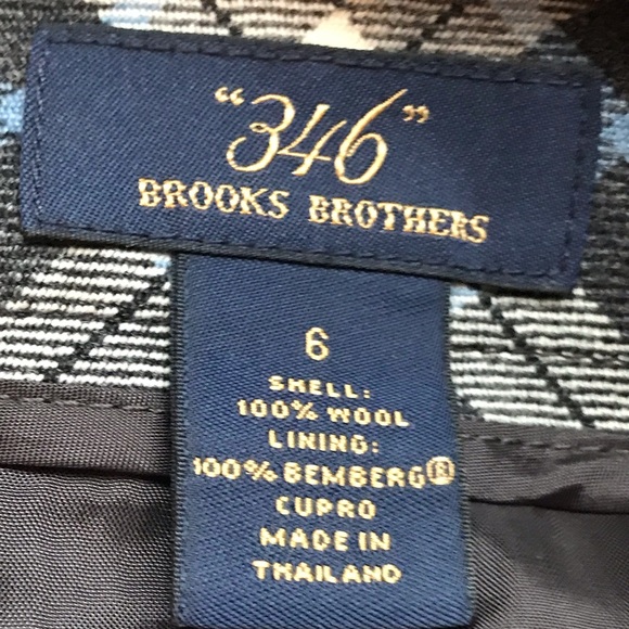 346 Brooks Brothers Checkered Plaid White,Gray & Blue Midi Skirt Size 6 - Picture 7 of 10